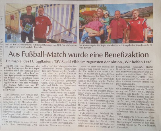 Zeitungsbericht in der Vilsbiburger Zeitung